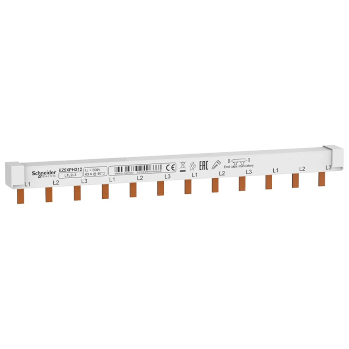 Гребінчаста шина на 12 модулів Schneider Electric EZ9XPH312 EASY9 63A 3P