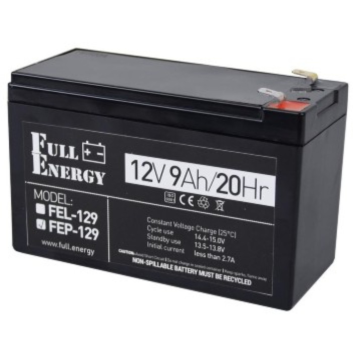 Свинцево-кислотна акумуляторна батарея Full Energy FEP-129 9А•г 12В