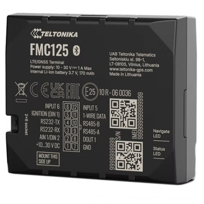 4G трекер Teltonika FMС125 RS232, RS485