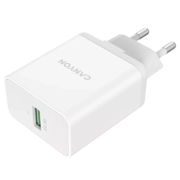 Мережевий зарядний пристрiй Canyon H-24 white (QC 24W)