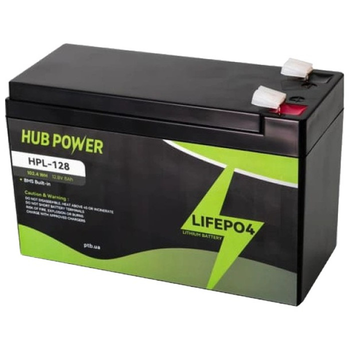 Акумуляторна батарея Hub Power HPL-128 LiFePO4 12В/8А•г