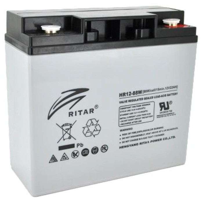 Свинцево-кислотна акумуляторна батарея AGM RITAR HR1288W 22А•г 12В