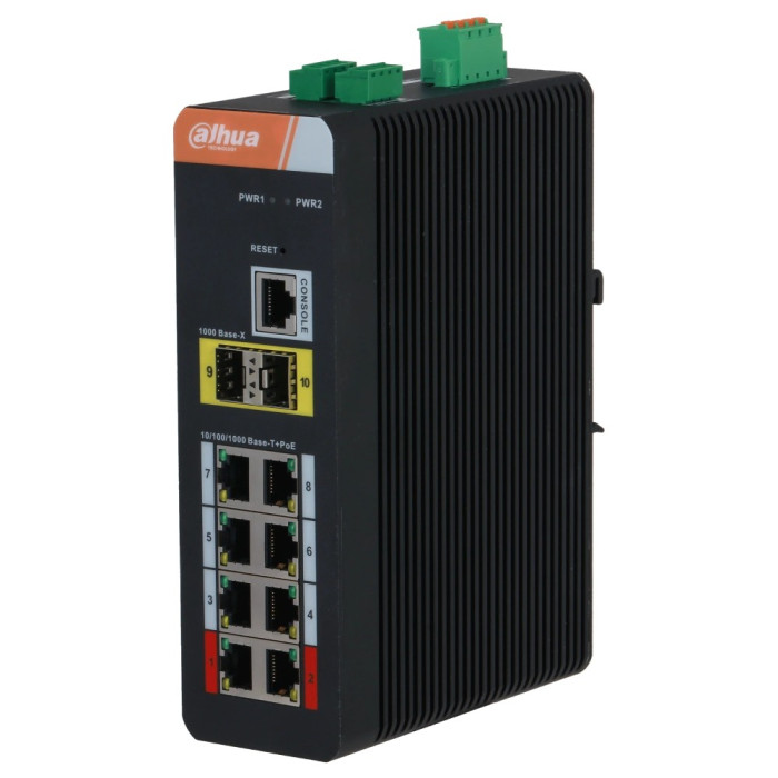 Комутатор 10 портів керований Dahua DH-IS4210-8GT-120 PoE