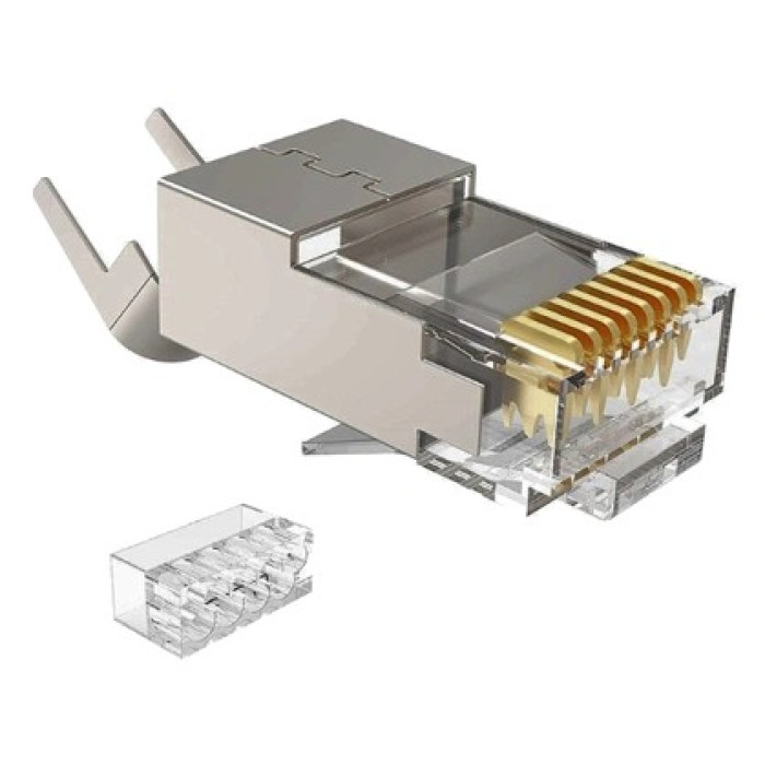 Конектор зі вставкою Kingda RJ45 STP кат. 6A/8, 50μ, 1.45 мм
