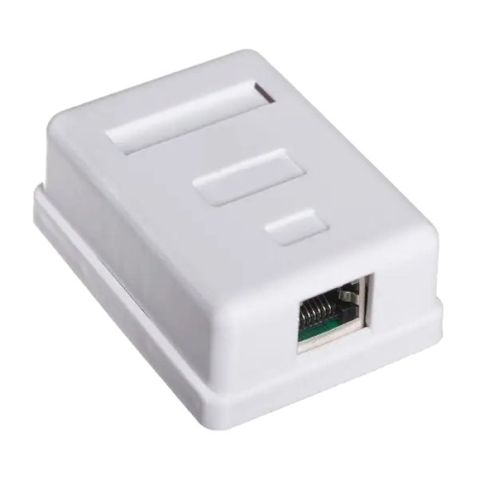 Розетка 1 порт екранована RJ45 STP біла Hypernet MB-STP1