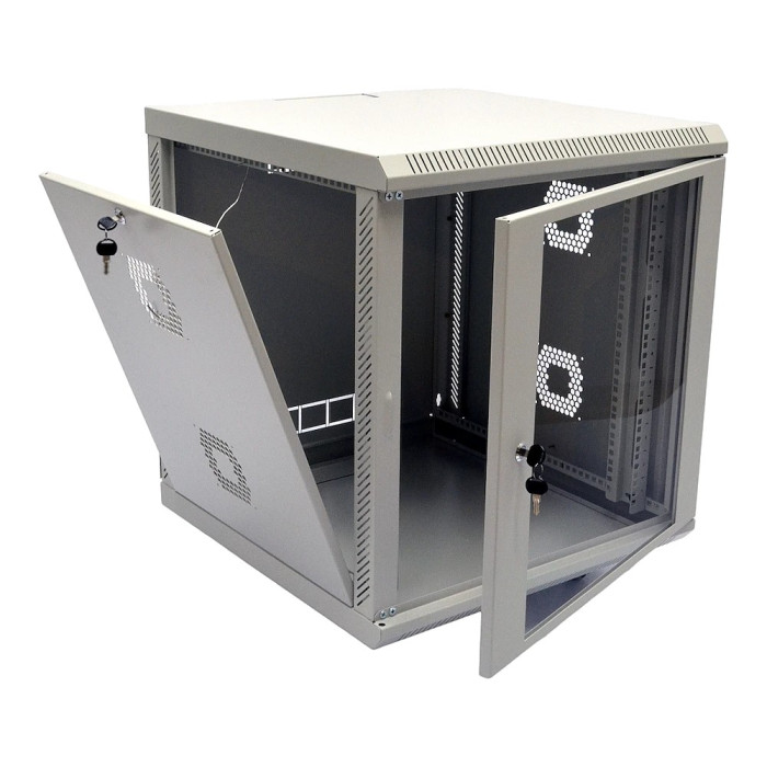 Шафа акрилове скло сіра 12U, 600х600х640 мм