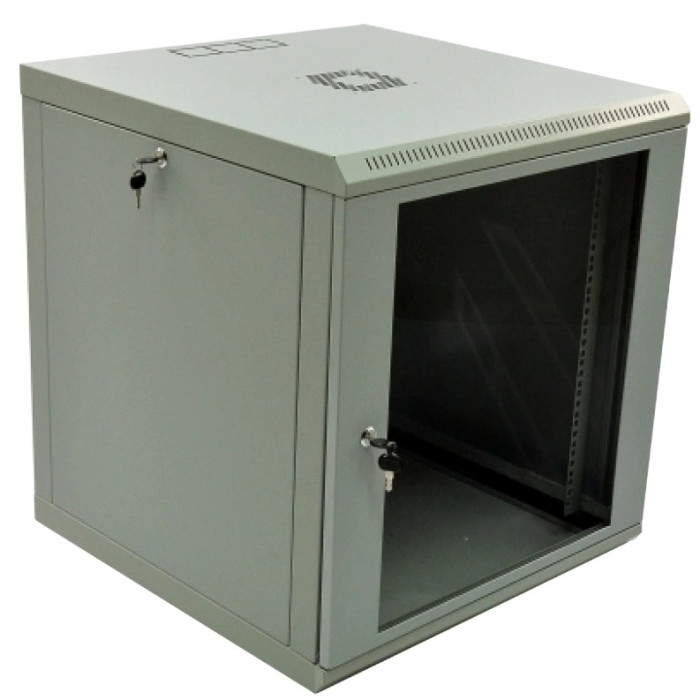 Шафа акрилове скло сірий 12U, 600х600х640