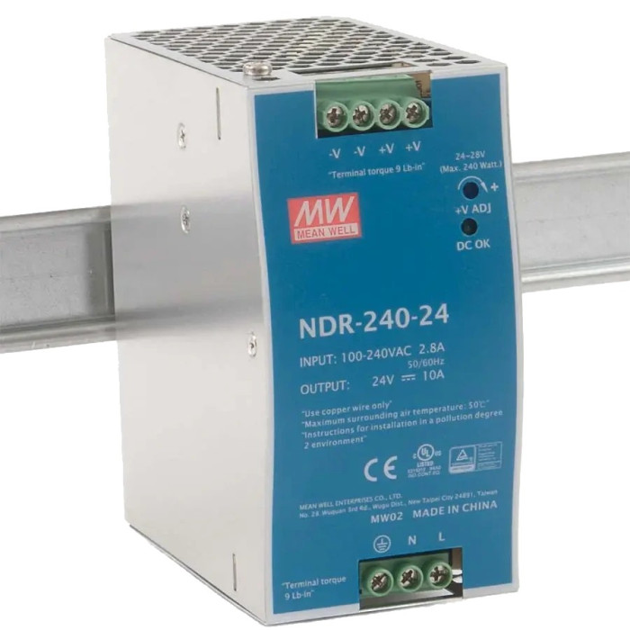 Блок живлення Mean Well NDR-240-24 24В 10А на Din-рейку