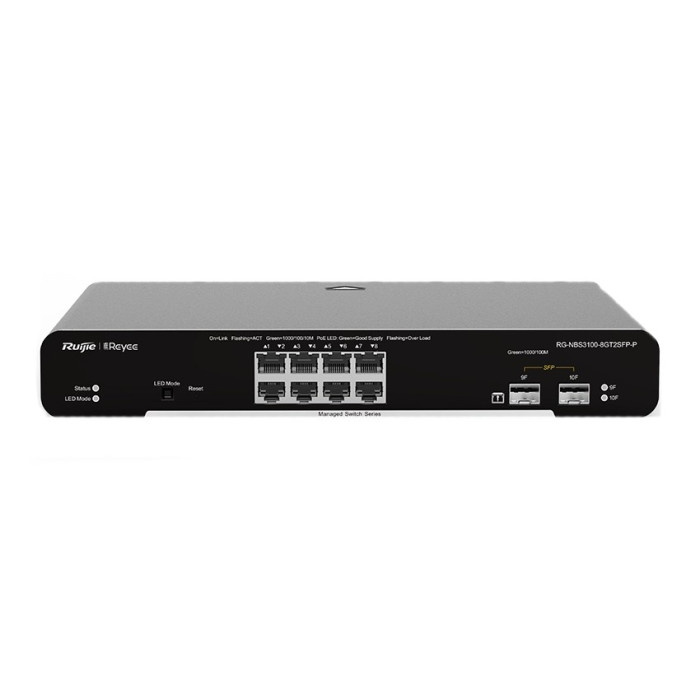 8-портовий гігабітний L2 керований комутатор POE Ruijie RG-NBS3100-8GT2SFP-P
