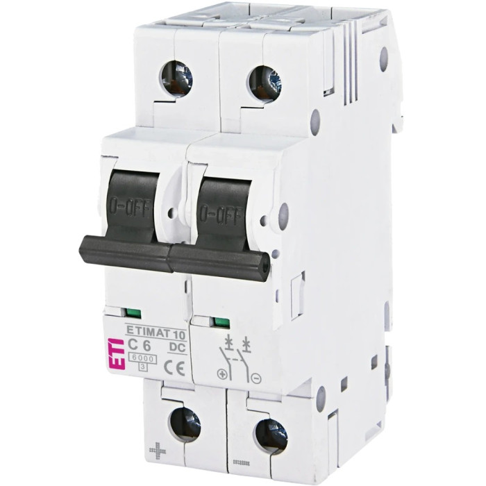 Автоматичний вимикач ЕТІ ETIMAT 10 DC 2p C 6A (6 kA)
