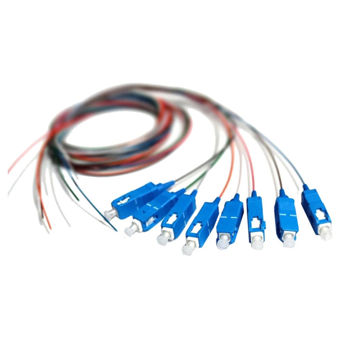Набір кольорових пігтейлів EServer SM SC/UPC 1.5 m Easy strip для 8 вол. (Bl,Or,Gn,Br,Wh,Gr,Rd,Bk)