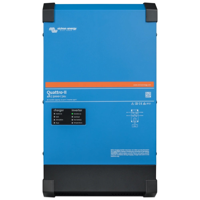 Інвертор Victron Energy VictronEnergy Quattro-II 48/5000/70-50/50 однофазний чиста синус