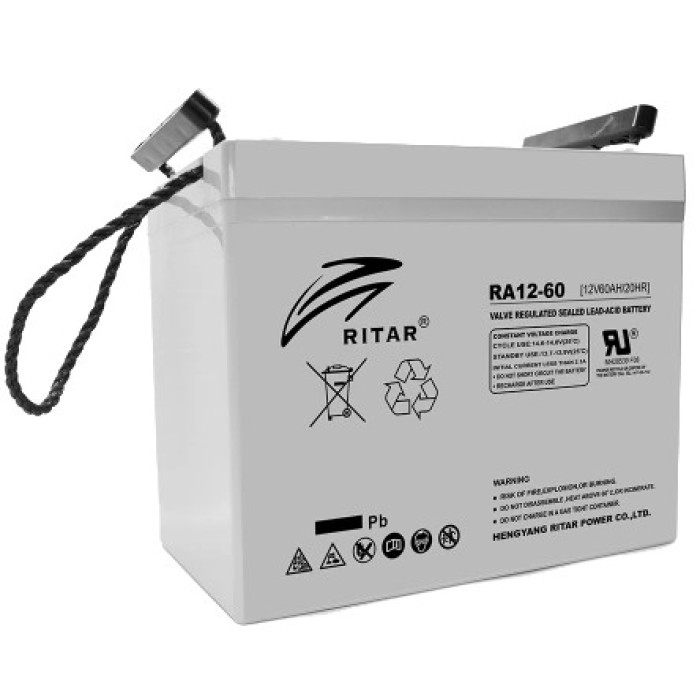 Свинцево-кислотна акумуляторна батарея RITAR RA12-60 60A•г 12В