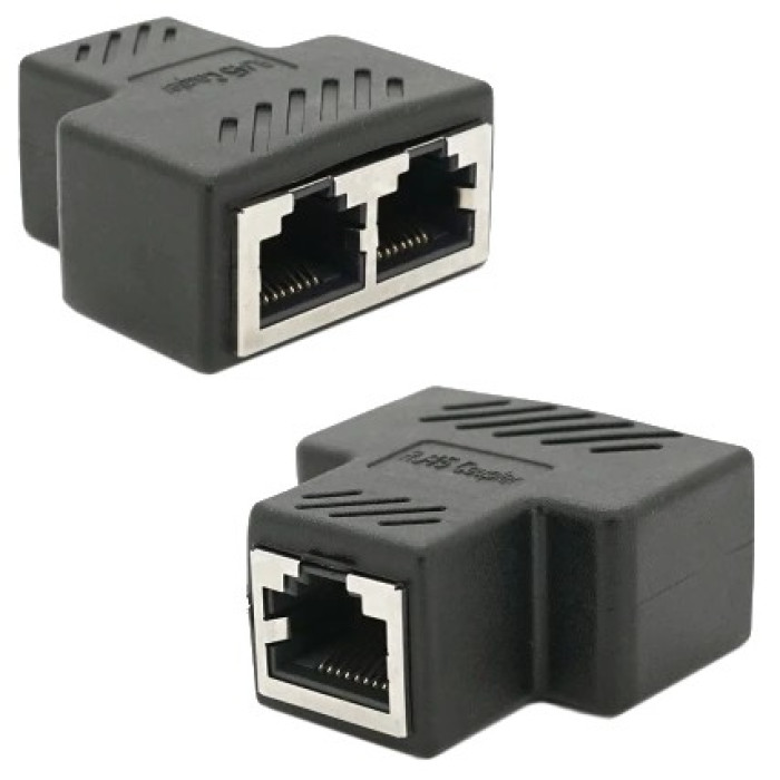З'єднувач екранований RJ45 8P8C мама / 2x мама Q100