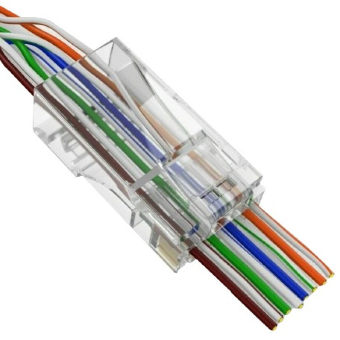 Конектор Merlion Merlion RJ-45 8P8C UTP Cat-5 (50 шт/уп.) для наскрізного підключення