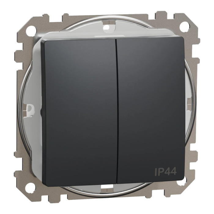 Двоклавішний вимикач Schneider Electric Sedna Design & Elements SDD214105 [чорний]