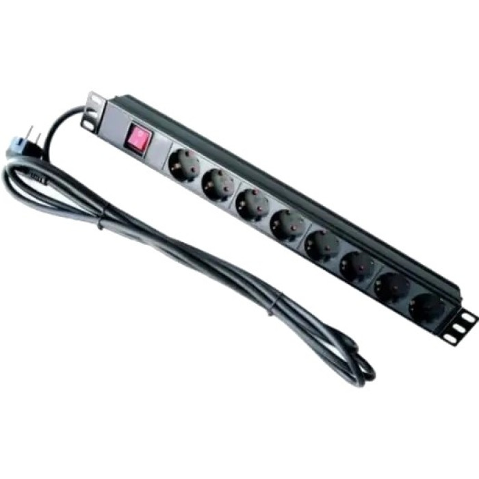 Фільтр 8 розеток + кабель 1,8м 19'' з вимикачем Hypernet SPP8