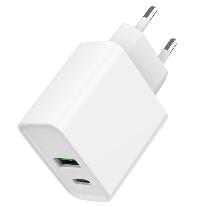Мережевий зарядний пристрій Gembird TA-UC-PDQC20-01-W 1 USB-A + 1 Type-C (PD20Вт + QC3.0 18В