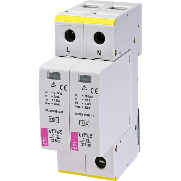 Обмежувач перенапруги ETI TEC C T2 275/20 (2+0) 2p