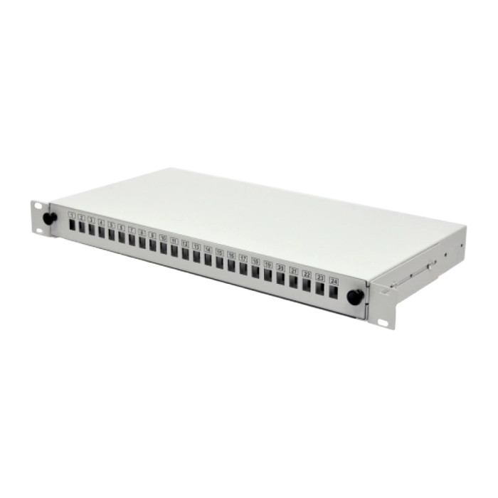 24 порти SC-Simpl./LC-Dupl./E2000, пуста, кабельні вводи для 2xPG13.5 та 2xPG11, 1U, чор CMS Патч-панель
