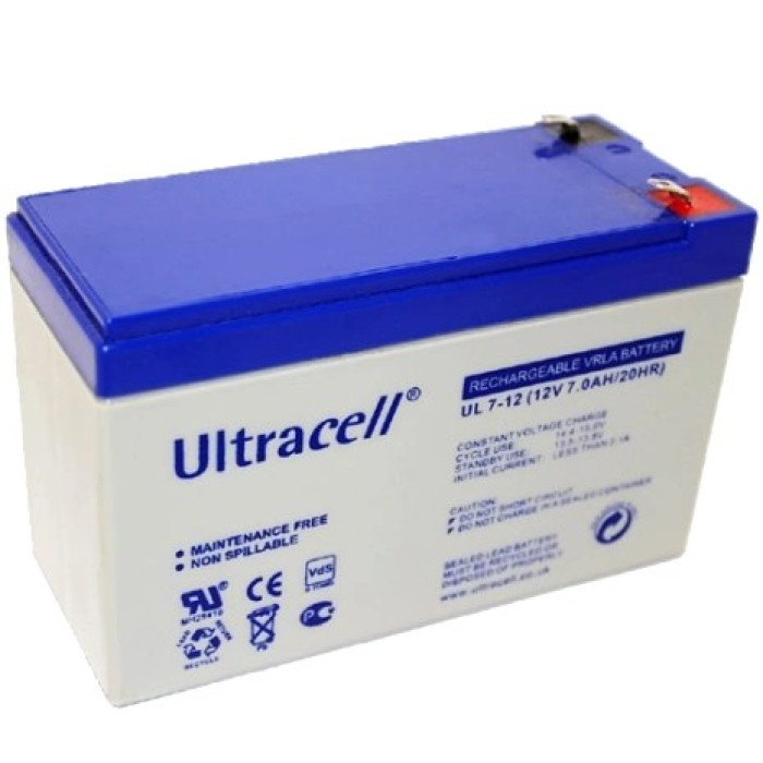 Свинцево-кислотна акумуляторна батарея Ultracell UL7-12 7A•г 12В