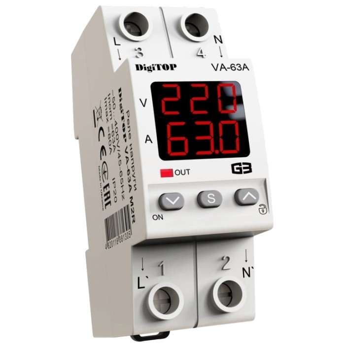 Реле напруги DigiTop VА-63A M2R