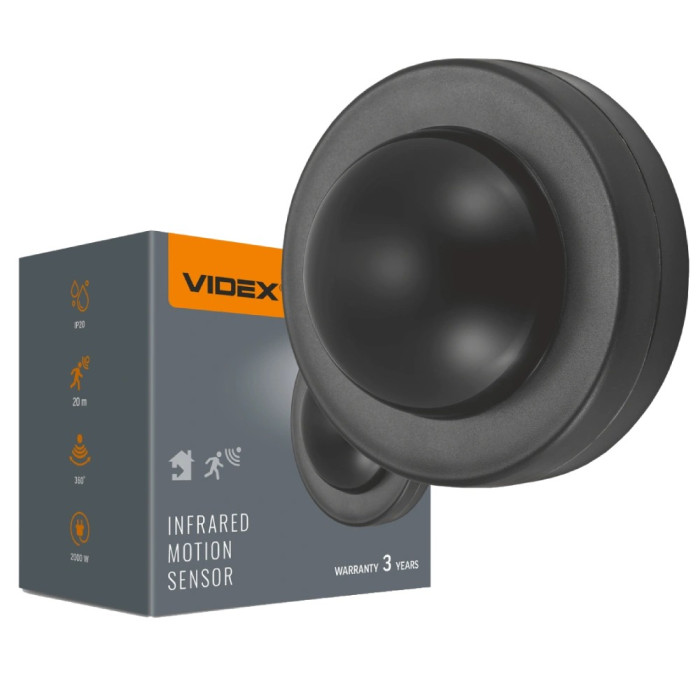 Датчик руху та освітленості VIDEX VL-SPC46B 2000Вт IP20