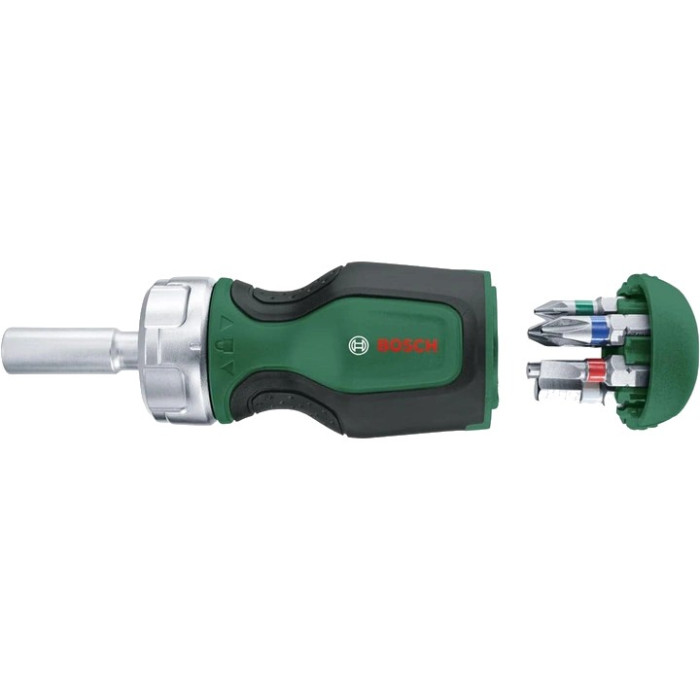 Викрутка Bosch Stubby (1600A027PK) з тріскачкою + 6 біт