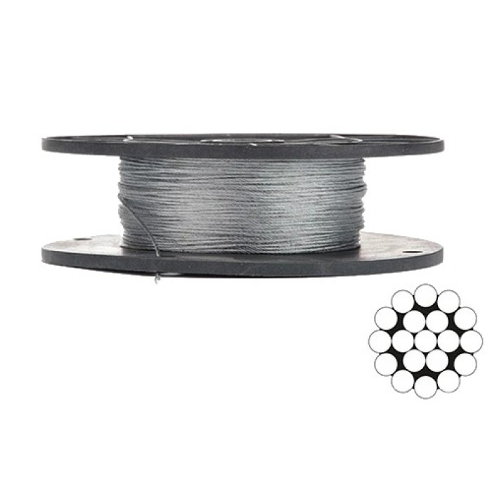Трос оцинкований APRO 1.5мм DIN 3053 (1x19) бухта 200м