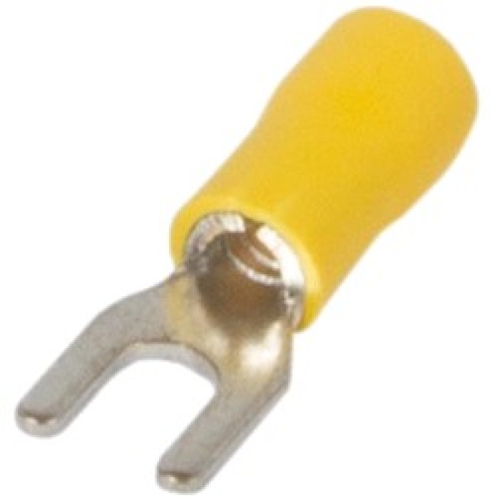 Ізольований накінечник вилковий 0.5-1.5 кв.мм, жовтий Enext e.terminal.stand.sv.1,25.5.yellow