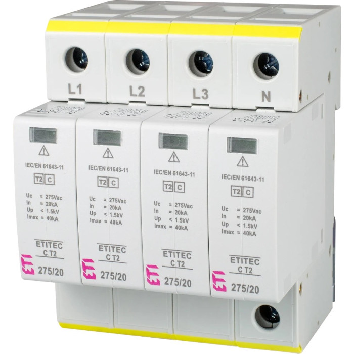 Обмежувач перенапруги ETI TEC C T2 275/20 (4+0) 4p