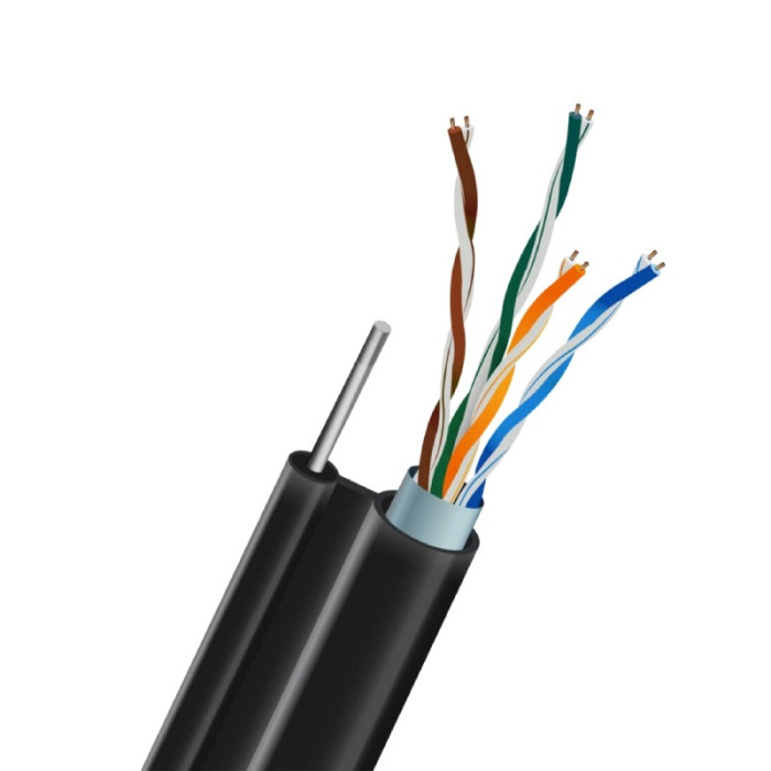 FTP CAT5E 0.5 CU зовнішній (LDPE) з самонесучим дротом Кабель TRINIX