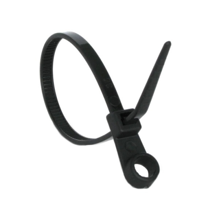 кабельна з кільцем 3,6х110 чорна (100шт) Стяжка Ziplex
