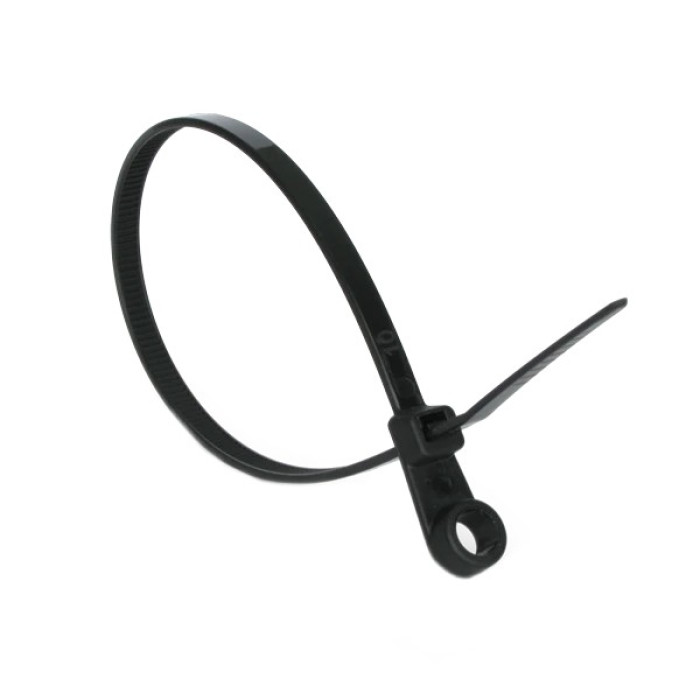 кабельна з кільцем 4,2х220 чорна (100шт) Стяжка Ziplex
