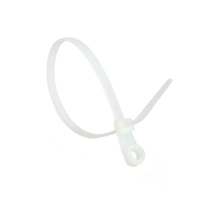 кабельна з кільцем 3,6х150 біла(100шт) Стяжка Ziplex