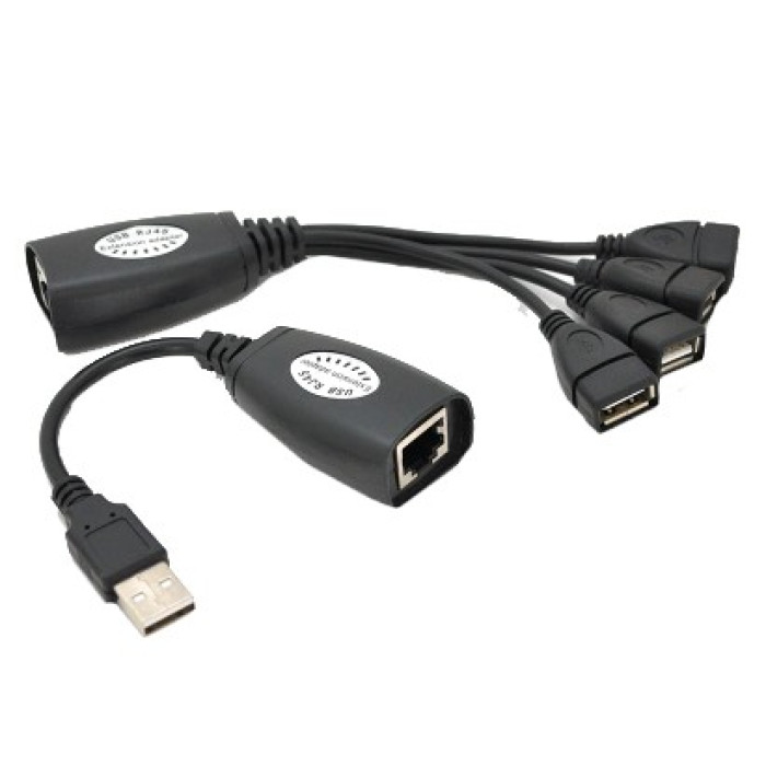 Подовжувач USB 2.0 сигналу F/UTP RJ-45 to AM + RJ-45 to 4xAF 50 м