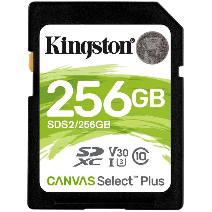 Карта пам'яті SDXC Kingston Canvas Select Plus 256Гб 100R C10 UHS-I U3 V30