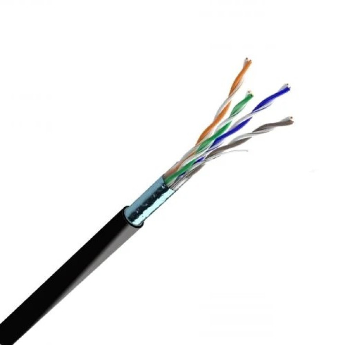 Кабель вита пара ЗЗКМ (FTP мідь вуличний) ЗЗКМ Cat. 5e F/UTP PE 4х2х24 AWG (72567) бухта 305м.