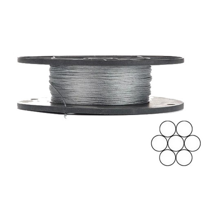 Трос оцинкований APRO 1мм DIN 3052 (1x7) бухта 200м