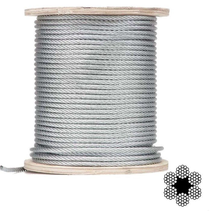 Трос оцинкований APRO 10мм DIN 3055 (6x7) бухта 100м