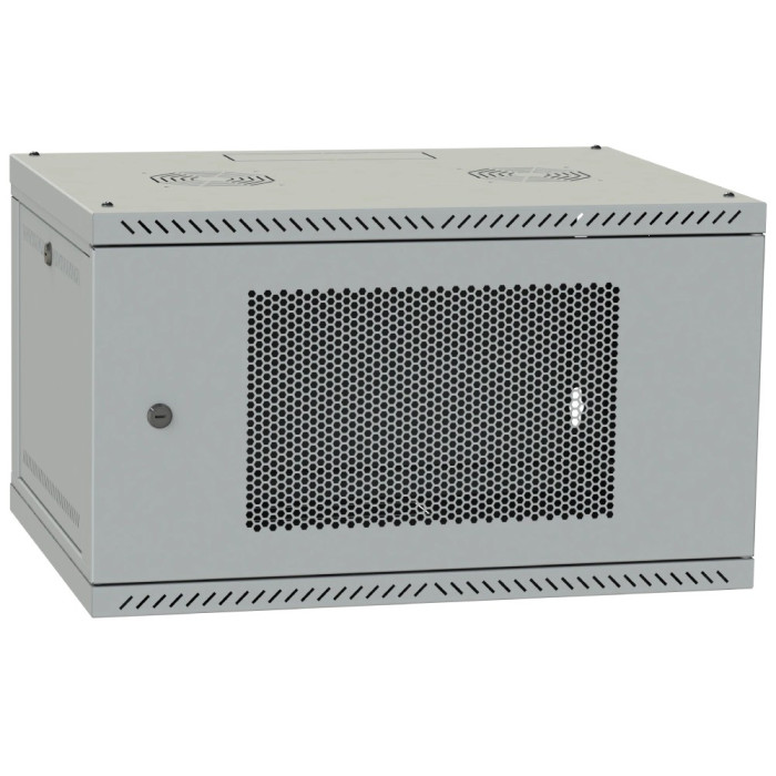 Шафа телекомунікаційна IPCOM 4U 600x350 двері перфорація (сіра)