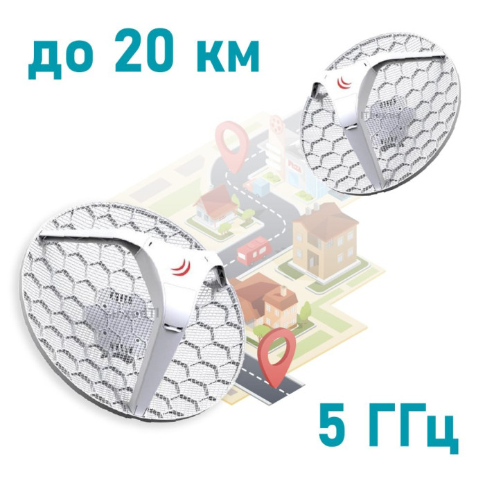 Зовнішній бездротовий міст 5 ГГц MikroTik LHG HP5 (RBLHG-5HPnD)