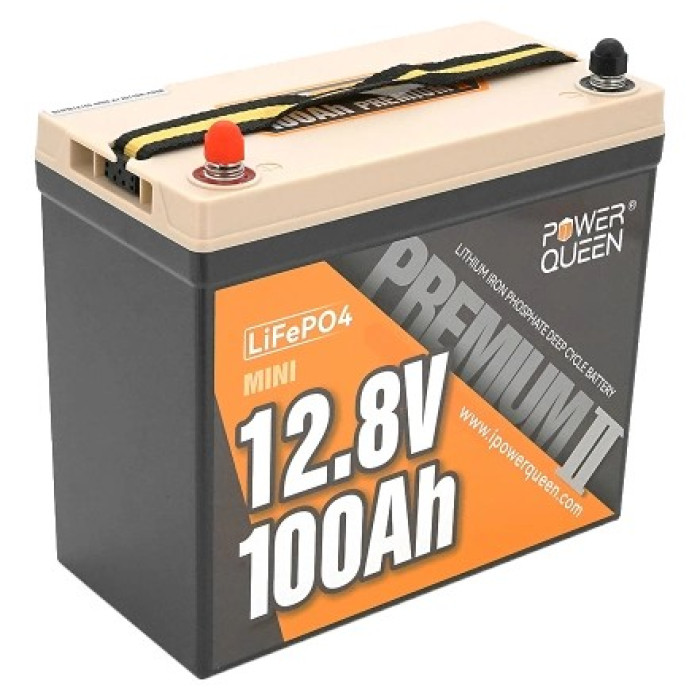 Аккумуляторна батарея Power Queen LiFePO4 12.8В 100А•г Mini 1280Вт•г