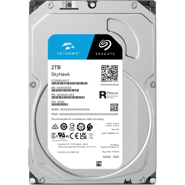 Жорсткий диск внутрішній Seagate SkyHawk ST2000VX017 2Тб
