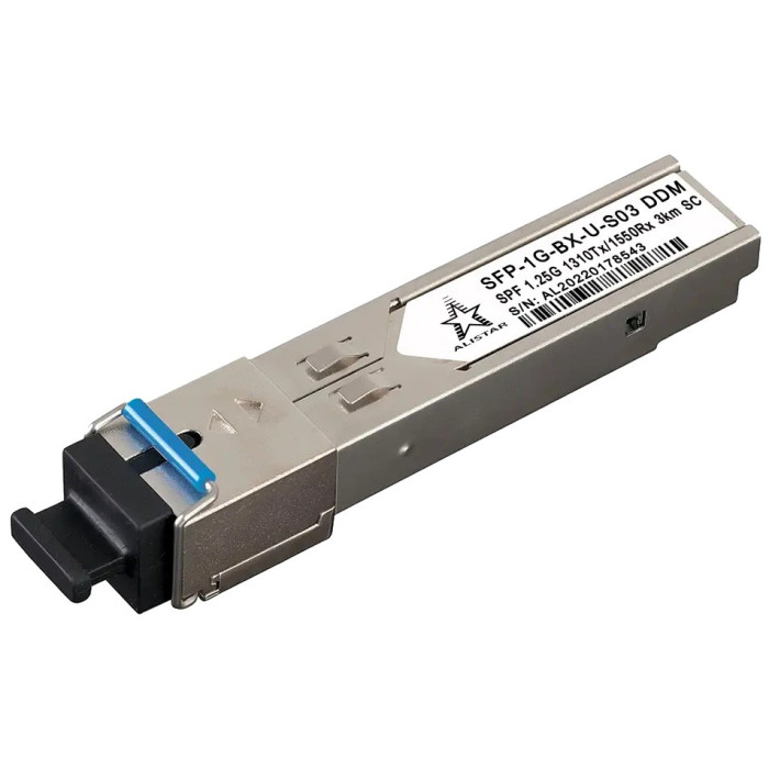 Модуль ALISTAR SFP-1G-BX-U-S03 SFP 1G 1SM WDM SC 3KM TX1310/RX1550nm DD