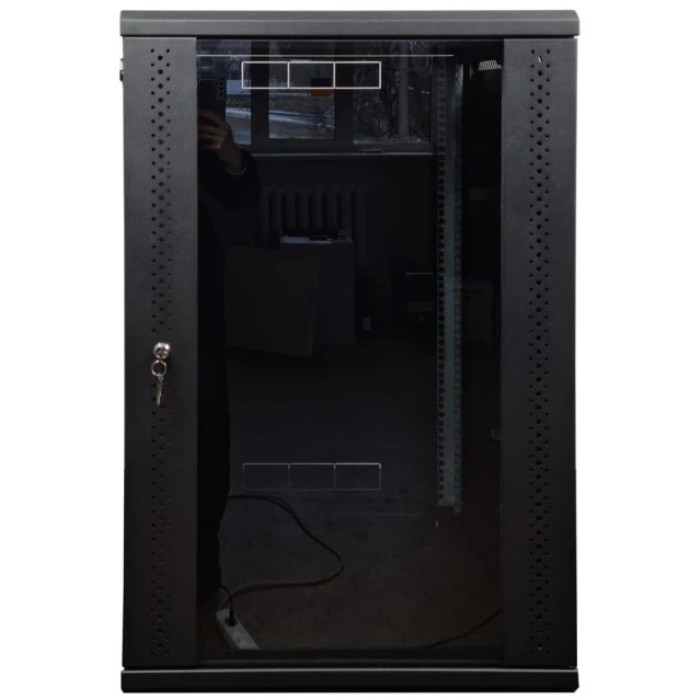Шафа EServer 18U 600х500х907 скло, чорна